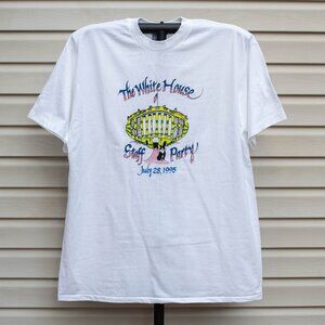 Vtg White House 1995 Staff Party T-Shirt XXL Made in USA Cotton Baggy 🏛️